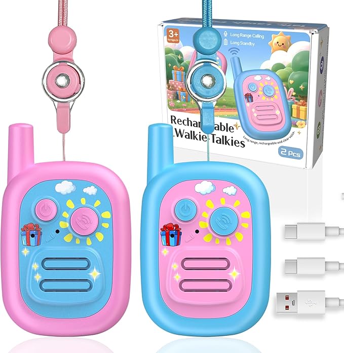 Walkie Talkies for Kids 3 Pack,3 Miles Family Walky Talky Children Radio Long Range,22 Channels Kids walkie talkies with VOX Function,3-12 Years Old Boys Girls Xmas Birthday (Powder Blue 001)