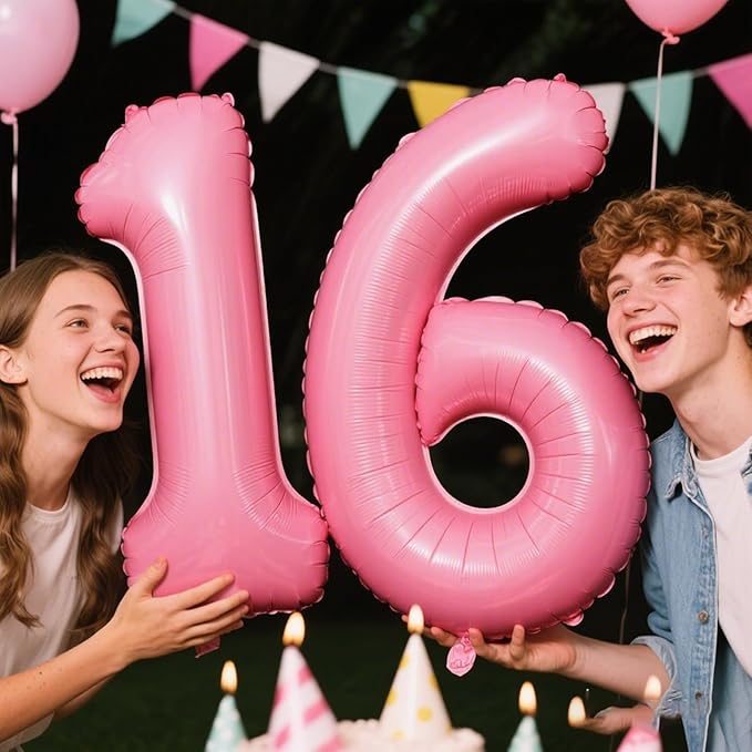 Pink Number 1 Balloon 40 Inch,Jumbo Giant Mylar Pink Number 1,Big Large Foil Helium One Number Balloons, Balloons for 10 11 21st 100 Birthday Party Decorations Supplies Anniversary Celebration