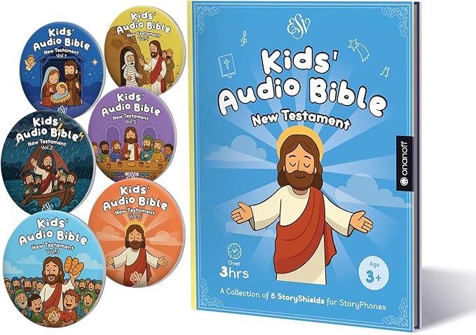 New Testament StoryShield Collection for StoryPhones Headphones | 6 Screen-Free Audio Disks in Collaboration with Crossway - Includes HardBack Book, StoryPhones Headphones sold separately on Amazon