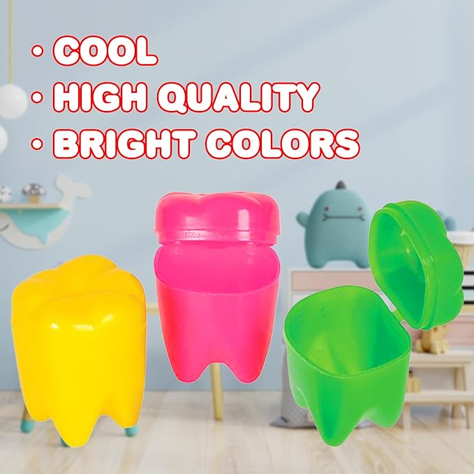 ArtCreativity Colorful Tooth Savers, Set of 72, Tooth Holders For Boys & Girls, Dentist Office Giveaways For Kids, Theme Party Supplies, Unique Goodie Bag Fillers, and Easter Egg Stuffers