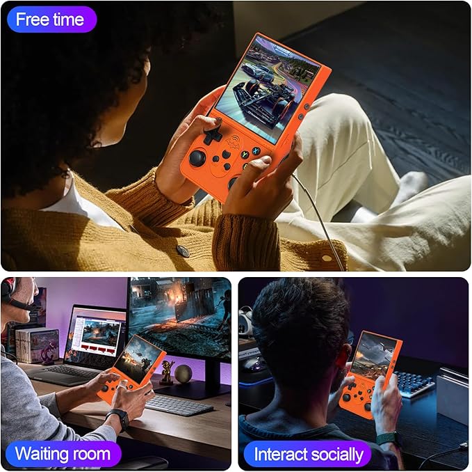 S600 Retro Gaming Console, Retro Handheld Console 4.0'' Screen Linux System, 64G TF Card, Support 30+ Simulators, 3500mAh Rechargeable Portable Pocket Arcade