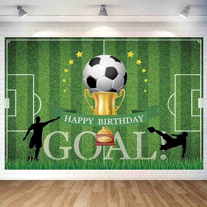 Soccer Happy Birthday Backdrop Decorations Soccer Happy Birthday Banner Goal Photo Background for Home Indoor Outdoor Party Decorations Supplies 70.8 x 47.2 Inch