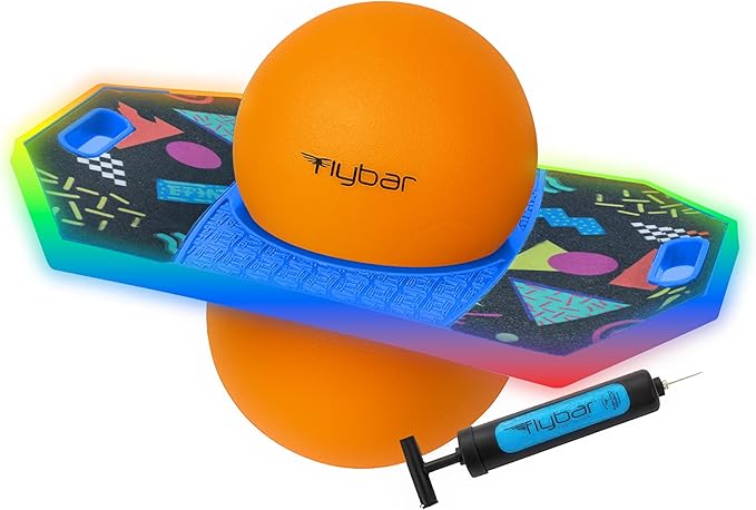 Flybar Pogo Trick Ball for Kids – Balance Bounce Board with Anti-Slip Deck – Pump Included - Indoor & Outdoor Toys for Boys and Girls Fun Way to Reduce Screen Time Supports up to 160 lbs – Ages 6+