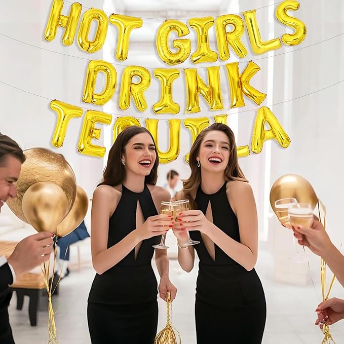 Martini Themed Party Decor Hot Girls Drink Tequila Balloon Banner Tacos and Tequila Party Decor Weenies and Tinis Bachelorette Decor for Fiesta & Mexican Bridal Shower Engagement Party