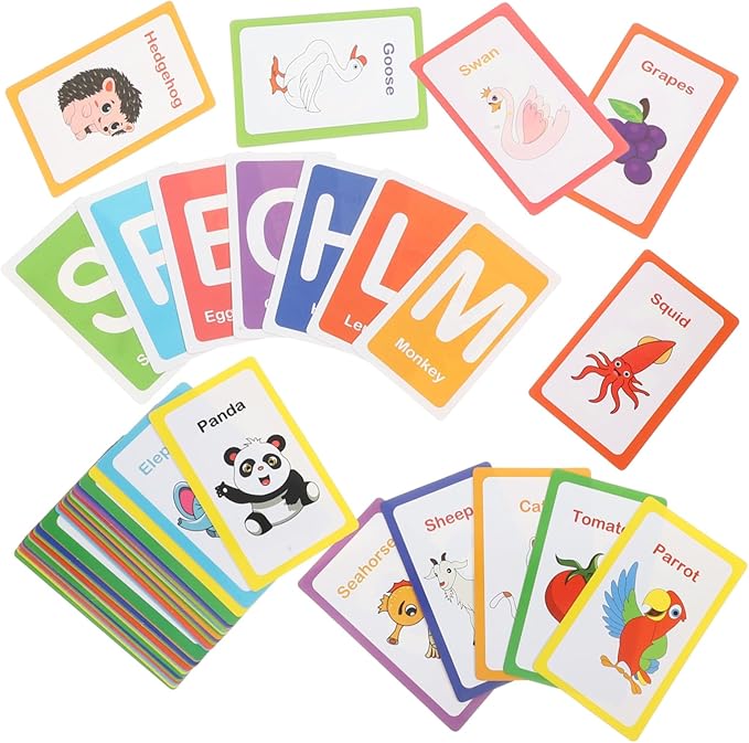 BESPORTBLE Learning Flash Cards Bright Alphabet Cognition for Early Education with Paper and Portable for Interaction