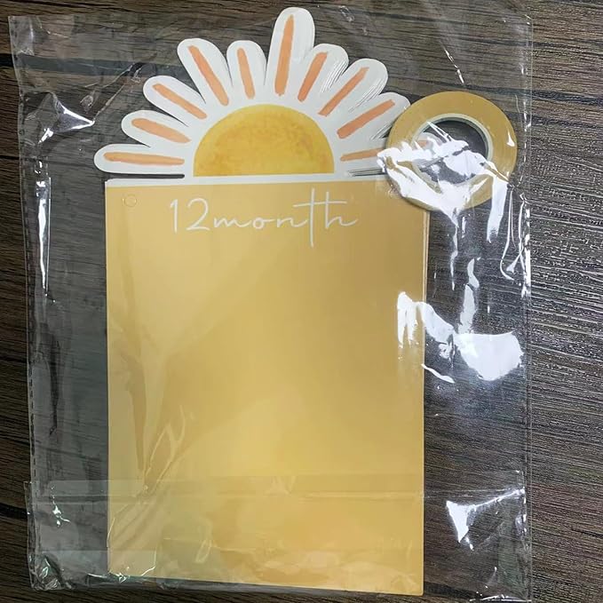 First Trip Around the Sun 12 Month Photo Banner Boho Sun 1st Birthday Decorations Party Supplies Sunshine First Birthday Decor for Baby Boys & Girls