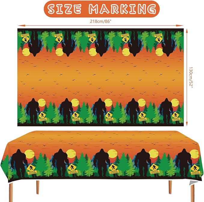 4 Pack Party Tablecloth - Party Decorative, Tablecover Table Cloth, for Men Outdoor Jungle Supplies (51 x 86 Inches)