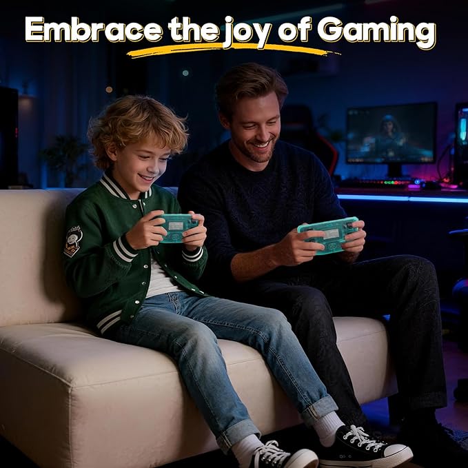 2025 New R50 Retro Handheld Game Console, 50000 Preloaded Games, 256GB Expandable Storage, 4.5 Inch IPS HD Screen, Portable Gaming Device with Long Battery Life (Green)