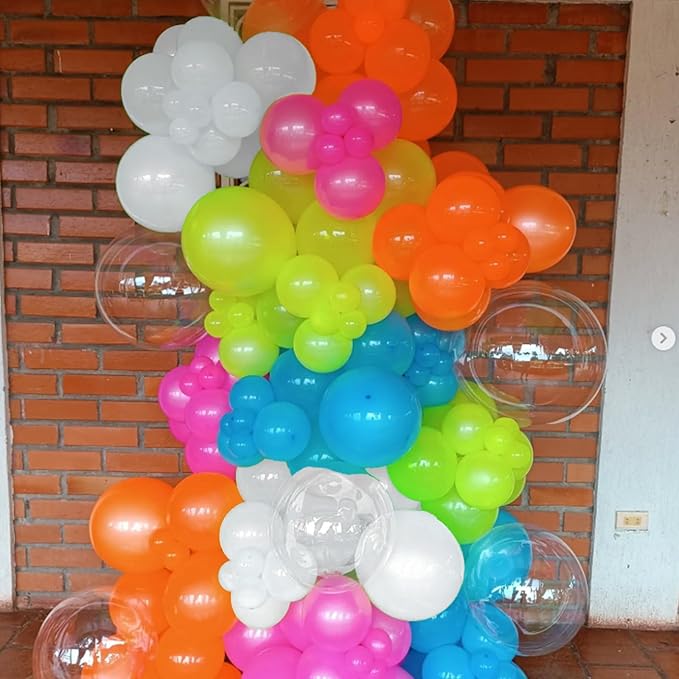 Tropical Balloon Arch Garland Kit, Pearl Yellow White Hot Pink Champagne Gold Teal Balloons for Boys Girls Aloha Luau Pool Party Hawaiian Baby Shower Summer Birthday Party Decorations