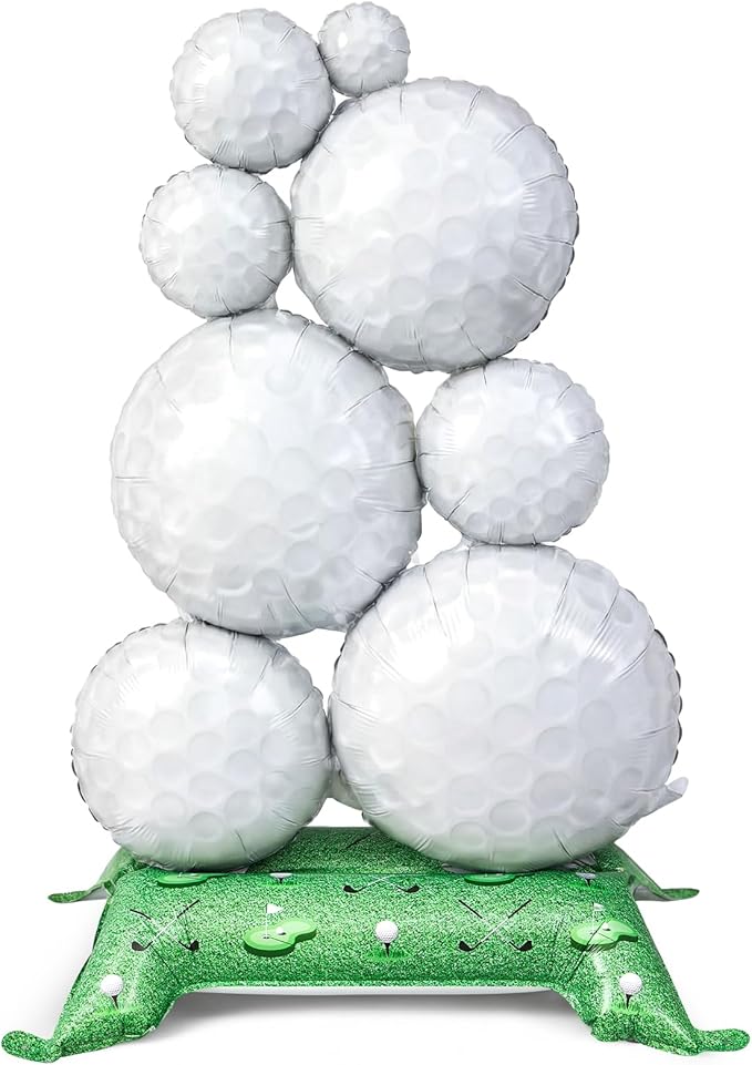 Soulchen 1 Pcs 3.5 ft Giant Self Standing Golf Balloons Freestanding Foil Balloons for Golf Birthday Party Decoration Team Celebration Decor Backyard BBQ Sports Themed Party Supplies