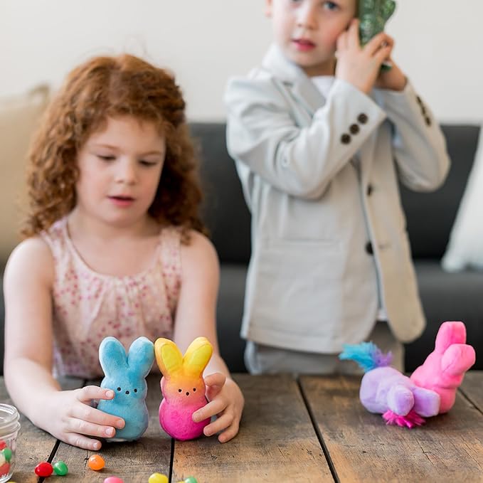Animal Adventure | 4" Blue Green Ombre Palm Pet Bunny Peeps Plush | Easter Basket Stuffed Animals for Kids | Marshmallow Candy | Huggable Soft Plushie Stuffers Buddy Toy | Collectable Gifts | Aged 3+