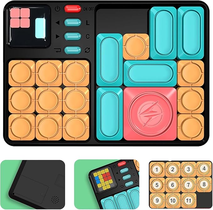 Super Slide Puzzle Games, Original 500+ Challenges Brain Teaser Puzzle, Electronic Puzzle，Travel Games Birthday Gifts for Boys Girls