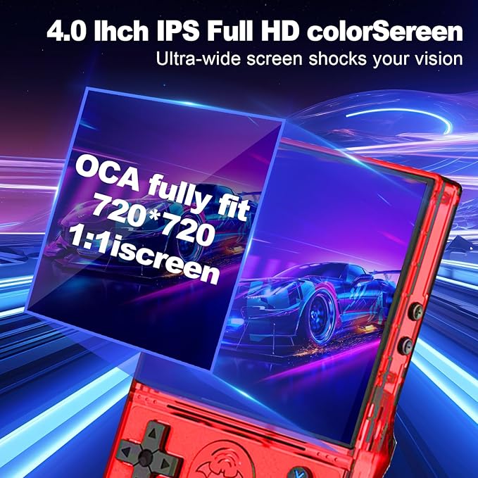S600 Retro Gaming Console, Retro Handheld Console 4.0'' Screen Linux System, 64G TF Card, Support 30+ Simulators, 3500mAh Rechargeable Portable Pocket Arcade
