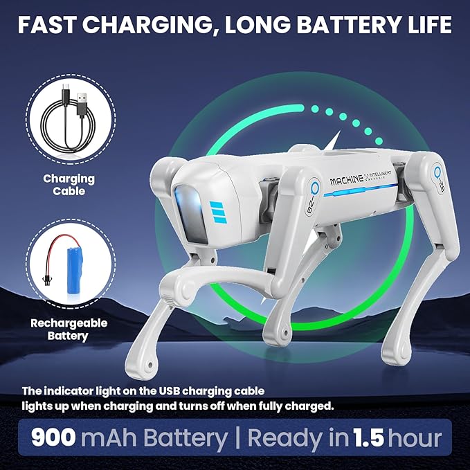 Smart Robot Dog Toy, Interactive STEM Robot Pet, Voice & Remote Control, App Programming, 30+ Actions, Bionic Walking, Robotic Dog Birthday Gifts for Kids Boys Girls Age 6+