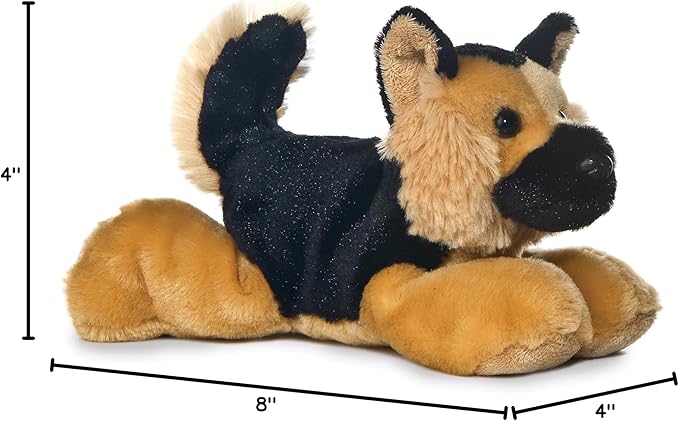 Aurora® Adorable Mini Flopsie™ Shep™ Stuffed Animal - Mini Companions Ready for Playful Adventures - for Kids All Ages, Toddlers, Adults, and Families - Black 8 Inches