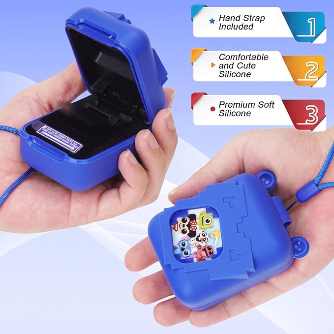 MGZNMTY Silicone Case for Bitzee Disney Interactive Toy Digital Pet and Case, Protective Skin Cover for New Bitsy Electronic Virtual Pet (Dsn Blue)