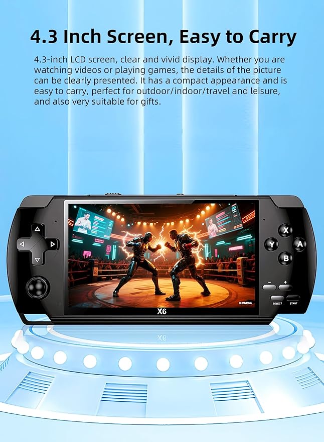 CUZCOP 4.3-inch Video Game Console Retro Portable Handheld Game Device Support Video/Music/E-book Playback Nostalgic Kid's Birthday/Christmas Gift/Toy Suitable for Home/Uutdoors/Travel (White)