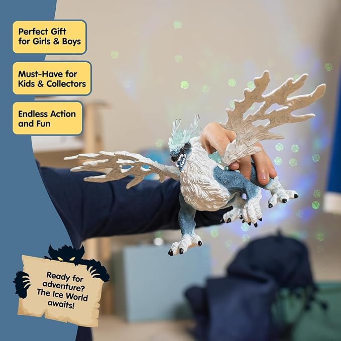 Schleich Eldrador Creatures - 8" Ice Dragon Toy - Movable Wing Action Figure for Boys and Girls - Mythical Creature Figures - Fantasy Beast Figurine - Monster Dragon Toys - Kids Ages 7+ | 70790