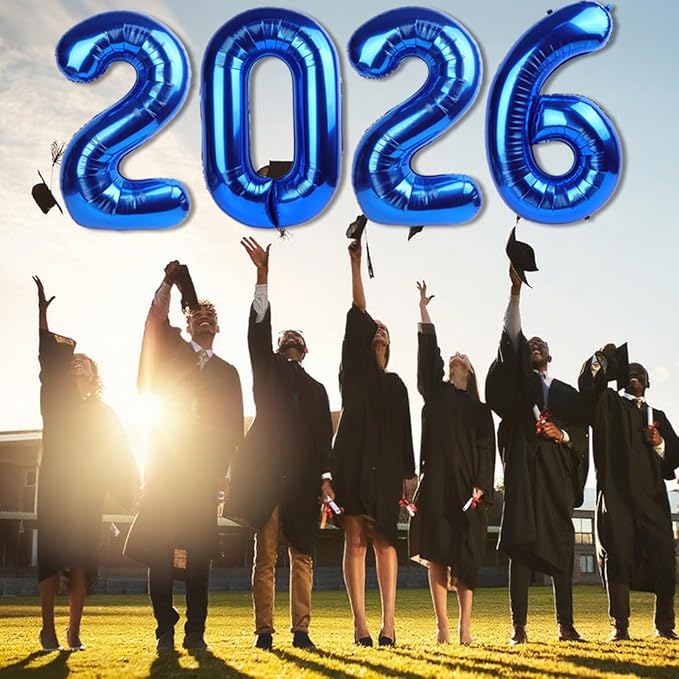 2026 Balloons New Years Eve Eve Decorations, 40 Inch Number Balloon, Dark Blue Balloons for New Years Eve Party Supplies 2026, Graduation Decoration, 2 6 20 26 Birthday Parties
