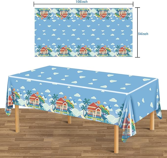 3 Pack Blue Dog Birthday Party Supplies, Blue Party Decorations Tablecloth Happy Birthday Decor Table Cover