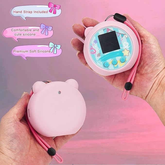YouKnow Silicone Case Compatible with Punirunes Interactive Digital Toy, Protective Skin Sleeve for Punirunes Virtual Electronic Pets Accessories (Case Only) (Pink)