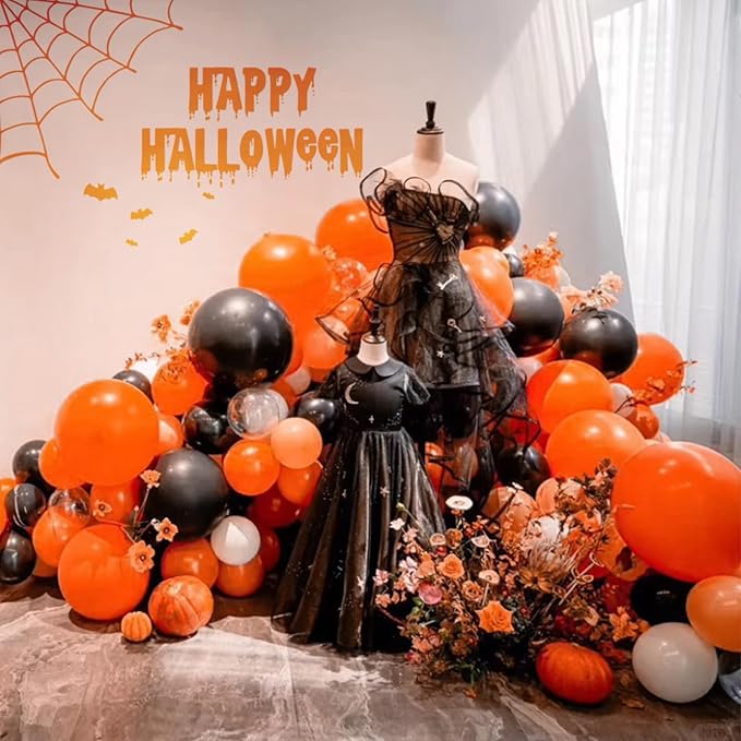 134Pcs Orange Balloons Different Sizes 5 10 12 18 Inch Orange Balloon Garland Arch Kit, Latex Balloons for Birthday Wedding Baby Shower Party Decorations.