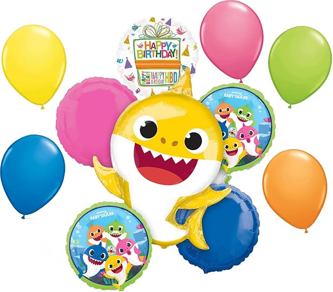 Anagram Baby Shark Birthday Party Supplies Balloon Bouquet Decorations