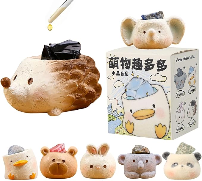 Surprise Box Figures Diamond Crystal Animals Friends Cup, Mystery Bag Random Design Action Figures Figurine Collectible Home Desk Car Decoration, Birthday Christmas New Year Gift -Single Box