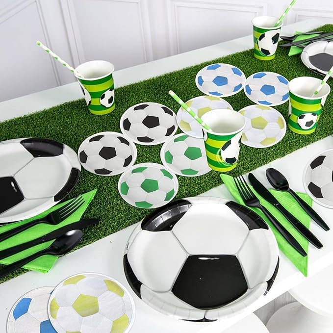 100PCS Soccer Party Decorations Napkins - Soccer Birthday Party Napkins for Kids Soccer Theme Fan Sports Event Soccer Party Supplies, 13 x 13 inch