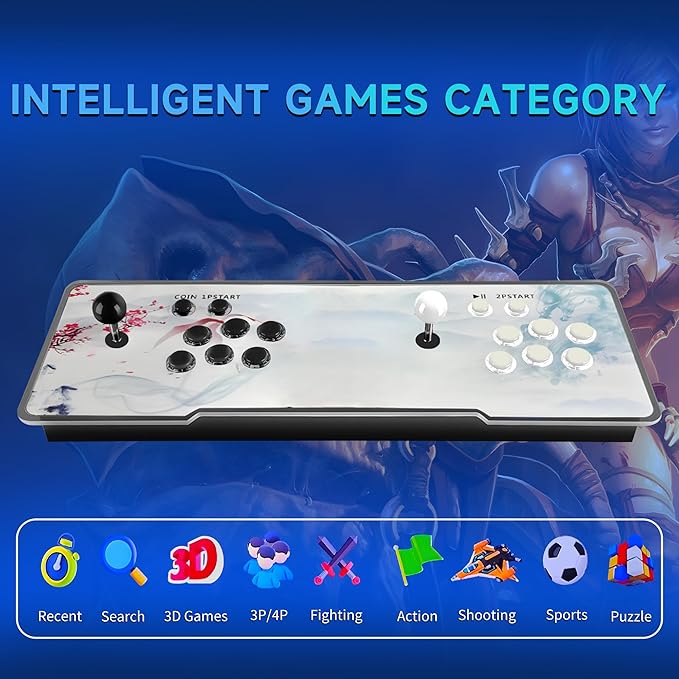 Pandora Box Arcade, 29800 Games in 1 Arcade Game Console, 1280x720 Full HD Retro Gaming Machine for PC & Projector & TV 2-4 Players 3D Games Favorite List Save/Search/Hide/Pause/Delete Game