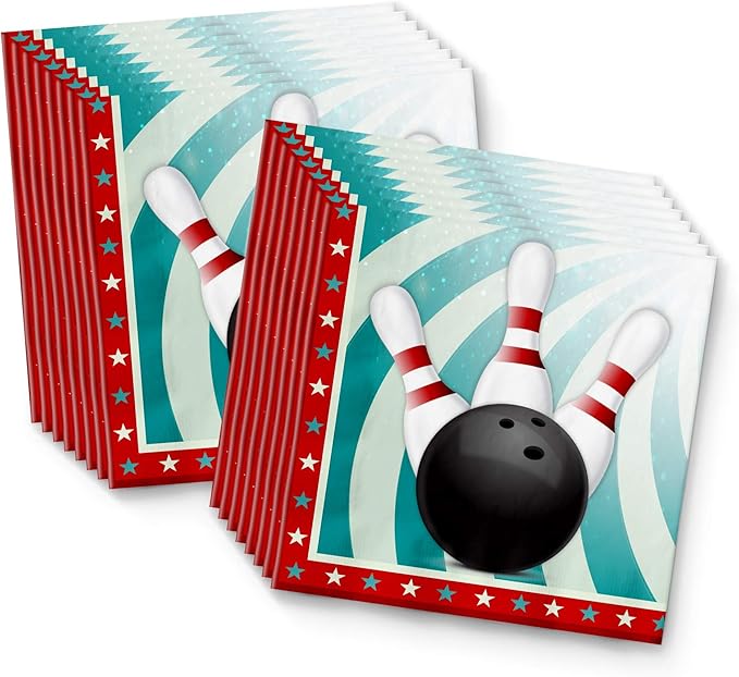 Bowling Fun Birthday Party Supplies Set Plates Napkins Cups Tableware Kit for 16