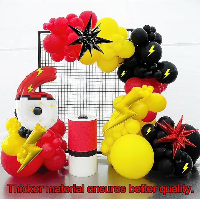 Red White Cartoon Theme Nylon Balloons Cartoon Balloons Birthday Party Balloons Decorations Supplies for Kids' Birthday Anniversary Party (Number Nylon 6)