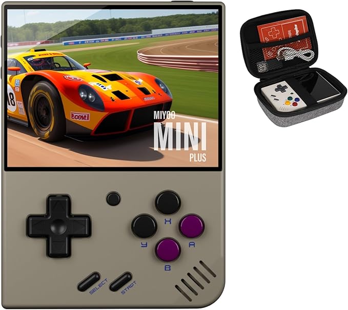 Miyoo Mini Plus 128G Retro Game Console, 3.5" HD Screen Portable Handheld Gaming System, Long Battery Life, Multi-Emulator Support for Classic Retro Games (Gray 128G)
