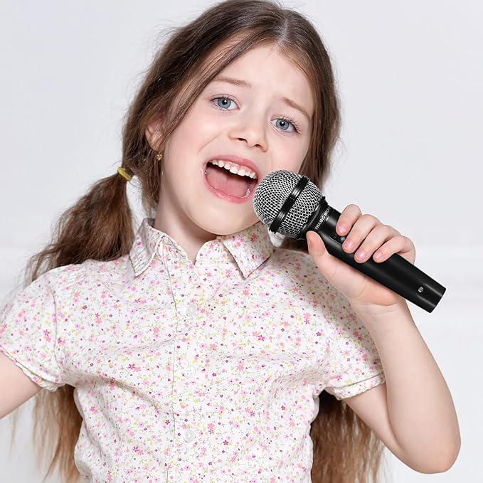 TOYANDONA Fake Microphone Prop for Kids - 2pcs Plastic Microphone 6. 4" Pretend Play Mic Toy for Reporter Interview, Karaoke Stage Performance, Halloween Christmas Party Costume Favors