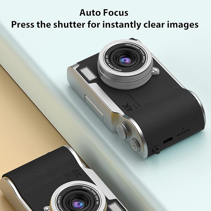 Denash Foldable Screen Kids and Beginners Camera,4K Digital Camera for Photography,48MP Digital Foldable Support 16X Zoom with Flip Scree (Black)