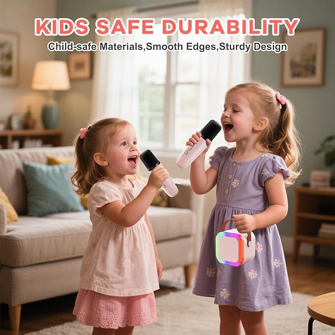 Toddler Karaoke Machine for Girls: Music Singing Toys with 2 Microphones - Popular Birthday Gift Ideas for 2 3 4 Year Old Girls
