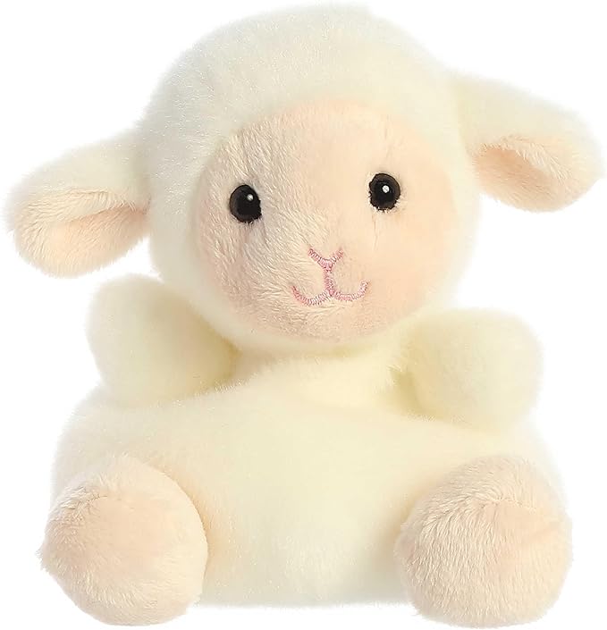Aurora® Adorable Palm Pals™ Woolly Lamb™ Stuffed Animal - Fun Collectible Plush for Kids and Adult Collectors - Perfect for Decorating Rooms and Birthday Gifts - White 4.5 Inches