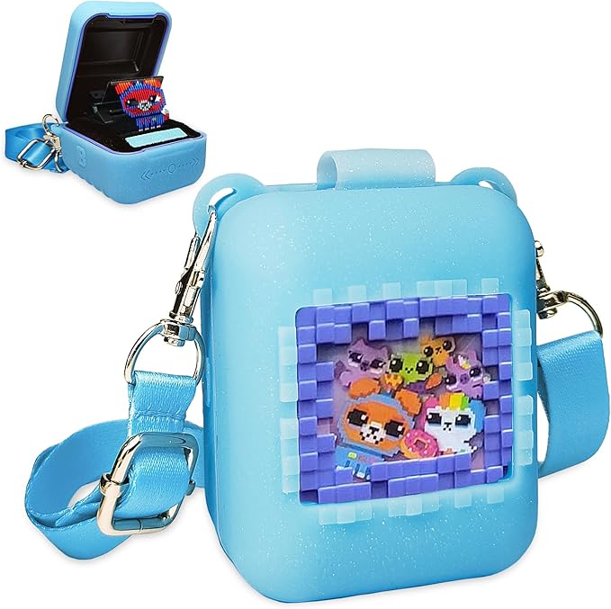 Silicone Case for Bitzee Interactive Toy Digital Pet Case, Protective Skin Cover for Bitzee Virtual Electronic Pets Lanyard Accessories (Blue)