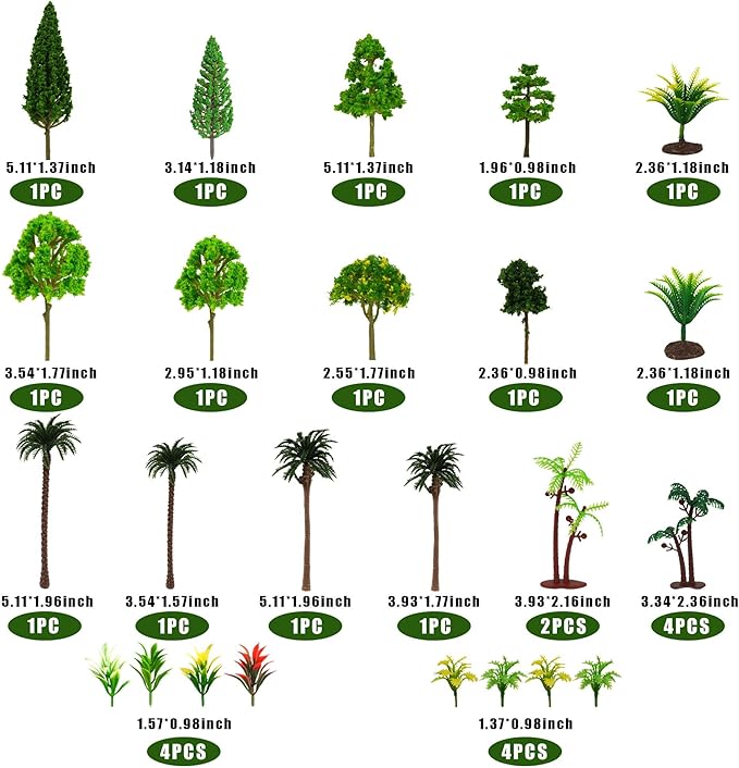 45 PCS Rainforest Animals Insect Figures Mixed Plastic Model Trees Forest for Rainforest Cake Topper Birthday Party Supplies Decorations
