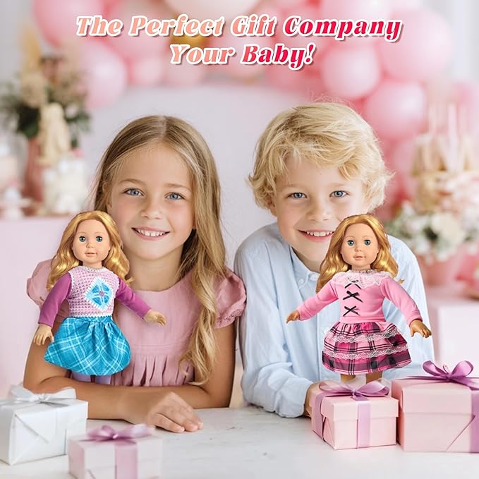 9 Sets American 18 Inch Doll Clothes and Accessories - Outfits Sets - Princess Fashion Bundle for Girl(No Doll)