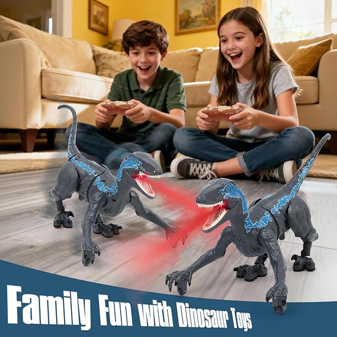 GIAT Remote Control Dinosaur - Birthday Gift for Boys 6 7 8 9 10 11 12 Years Old - Realistic Walking Dino Toy for Kids Ages 6-8 10-12, Electronic Dinosaur with Light, Roaring, Spray