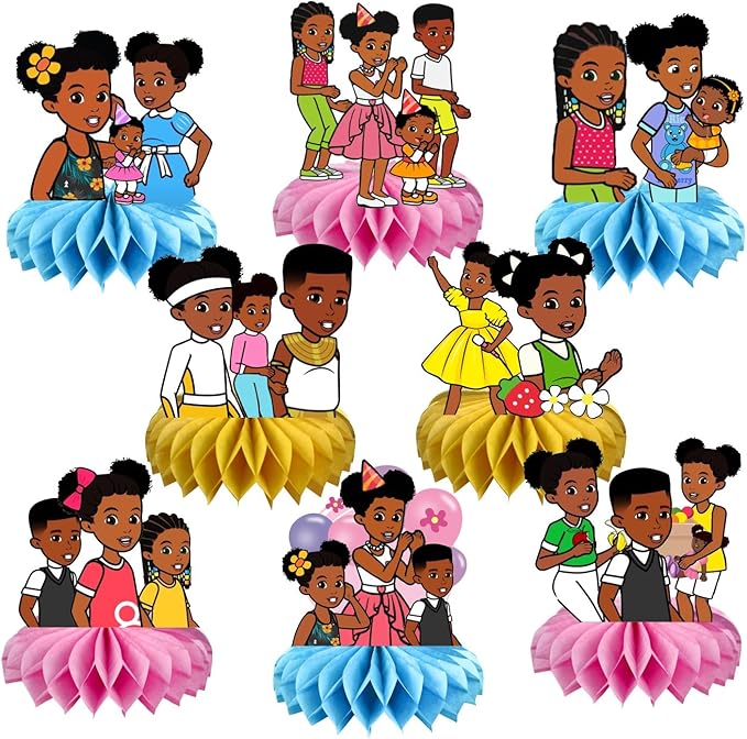 8Pcs Gracies Table Centerpiece Birthday Party Supplies Double Side Table Decorations for Kids Party Decorations