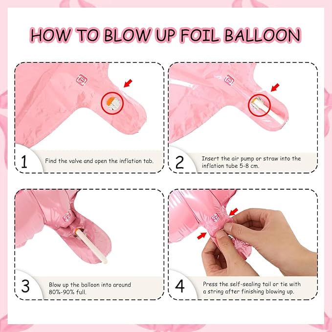 Half Birthday Decorations - Pink Gingham Banner Bow, Balloons, Cake Topper for Girls 6 Month Party Supplies