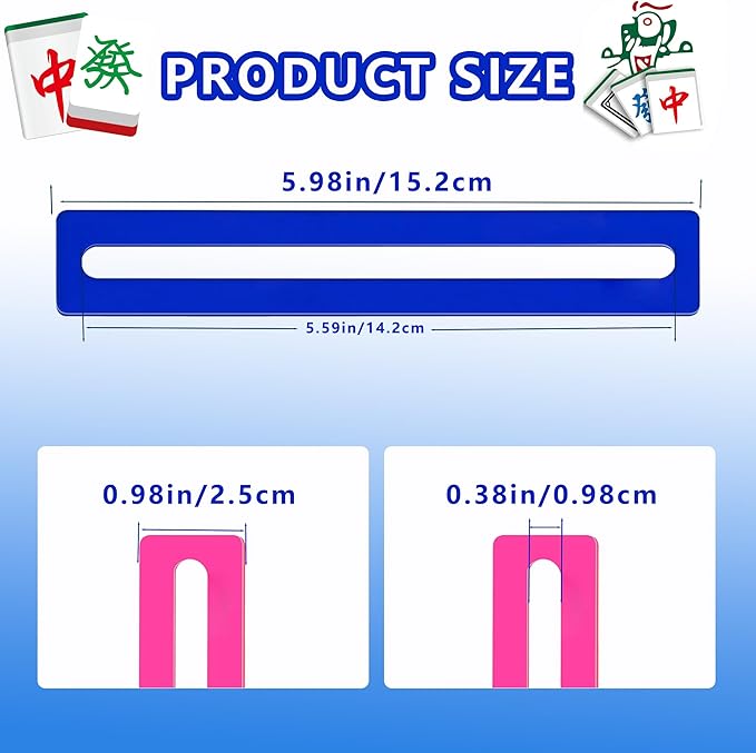 4PCS Mahjong Line Finder, Beginner Mahjong Rules Reader, Perfect Mahjong Gift for Players, Mah Jong Card Guide, Mahjong Accessories (Pink)