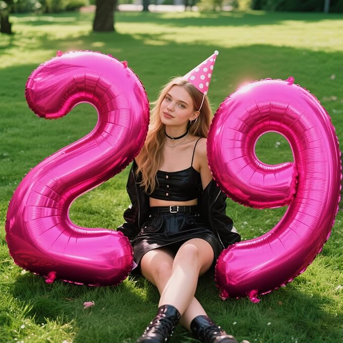 Rose Red Number 2 Balloon 40 Inch,Jumbo Giant Mylar Hot Pink Number 2,Big Large Foil Helium Two Number Balloons, Balloons for 12 20 21 22 Birthday Party Decorations Supplies Anniversary Celebration
