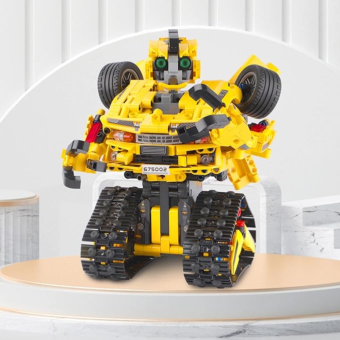 2-in-1 Build a Robot Kit, Remote & APP Controlled Robotic Building Blocks Toys STEM Projects for Kids Ages 8 9 10 11 12 13 14,Chirstmas Birthday Gift for Boys (RC Car)