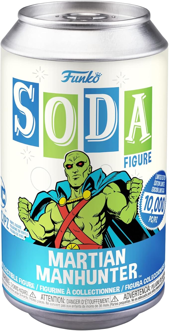 Funko Vinyl SODA, DC, Martian Manhunter, 1/6 Odds for Rare Chase Variant, DC Comics, Collectable Vinyl Figure, Gift Idea, Official Merchandise, Toys for Kids & Adults, Comic Books Fans