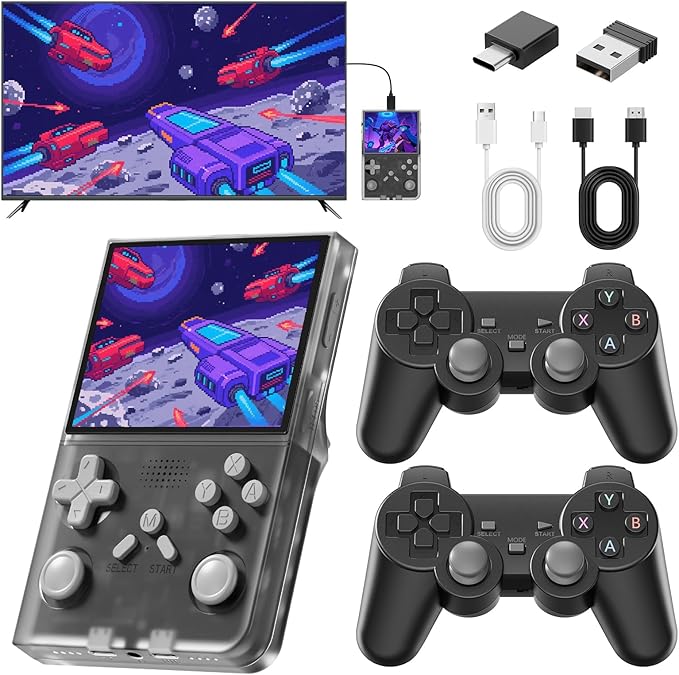 R40 Handheld Game Console – Retro Gaming Console with Built-in 128G TF Card, 20000+ Games | Portable Retro Game Console, Handheld Emulator for Mini/Pocket/Portable Gaming, Handheld Video Games