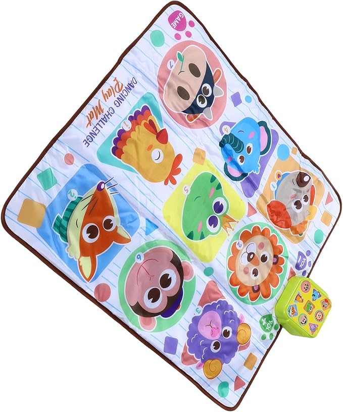 Jeffergarden Dance Pad Electronic Light Up Music Mat Anti Slip Bottom Adjustable Difficulty for Beginners Adults Kids 32.28x25.59in Interactive Foot Game