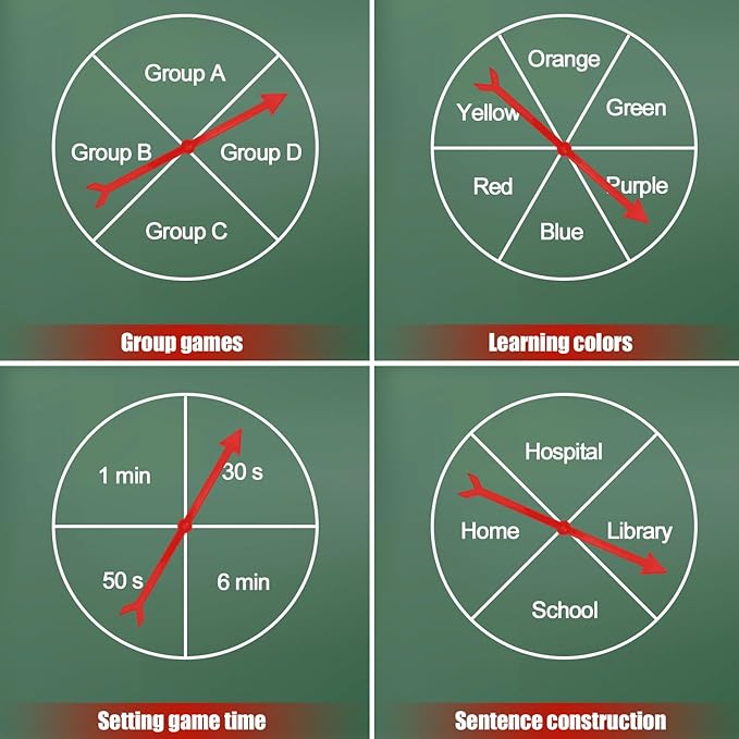 Large Arrow Spinner, Red Wind Spinner with Suction Cup, Durable Plastic and PVC, Classroom and Party Games Accessory